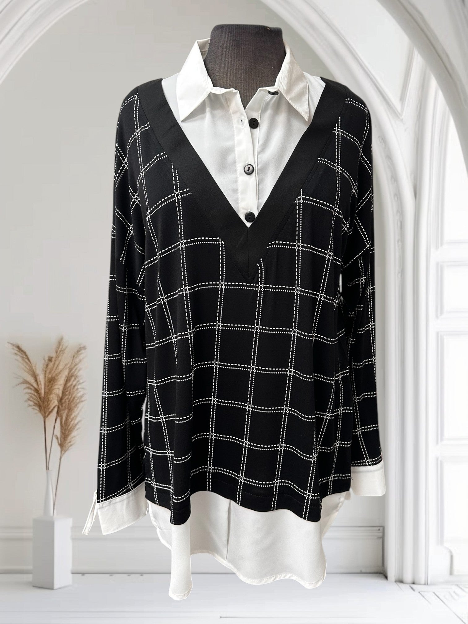 Chandail avec chemise intégrée