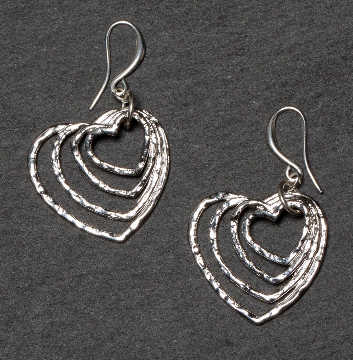 Boucle d'oreille argent en coeur