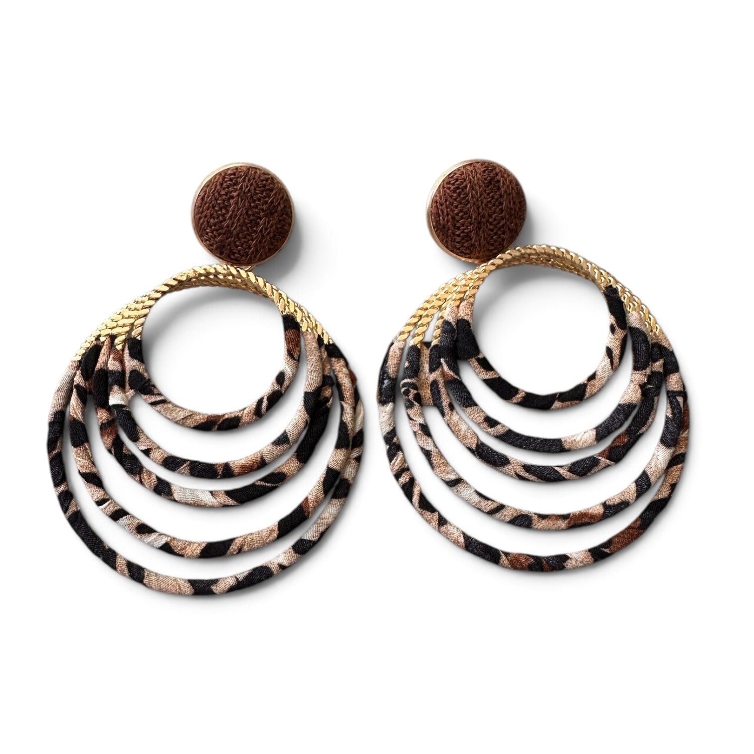 Boucle d'oreille anneaux léopard