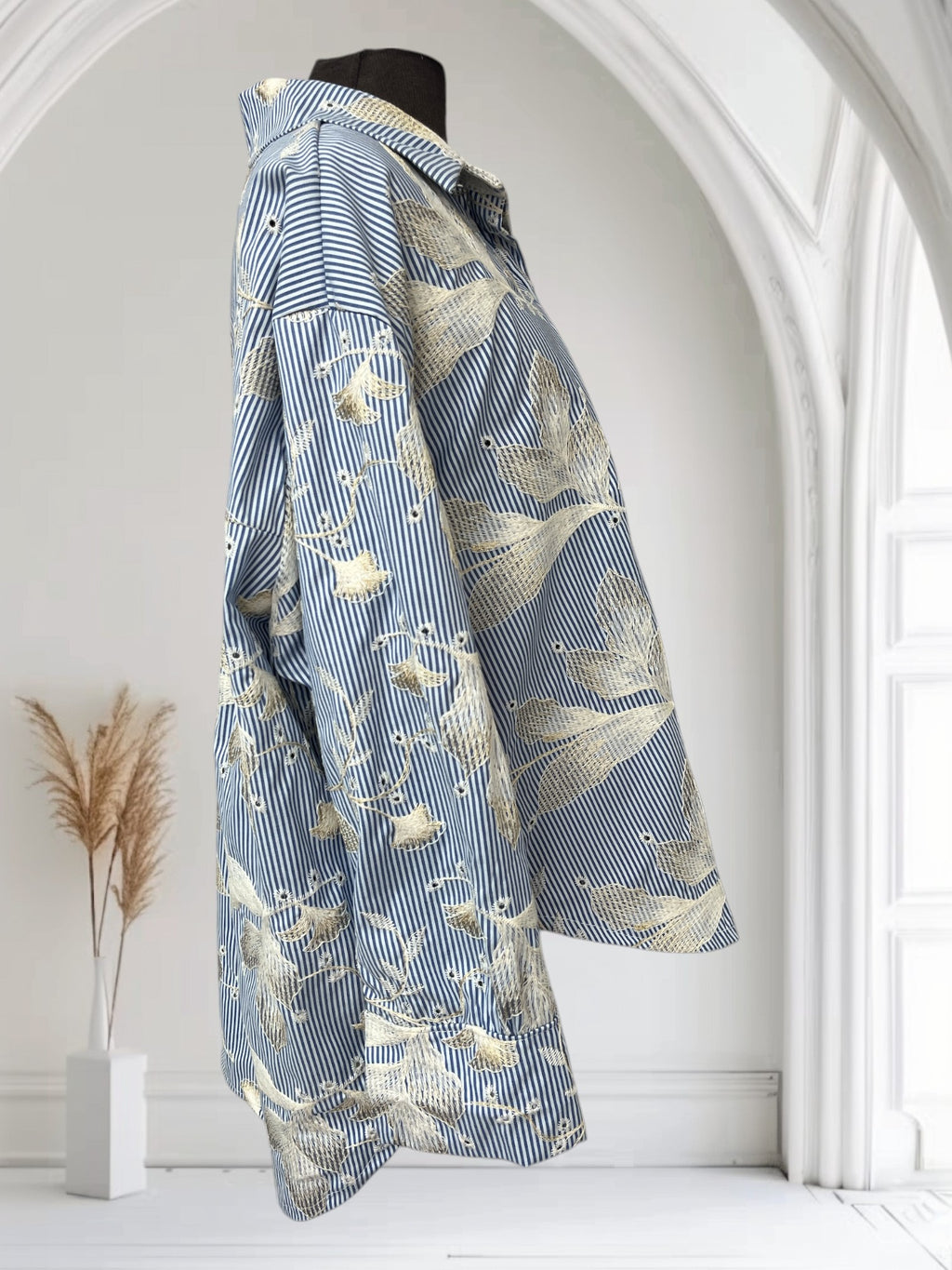 Blouse rayé (Feuilles)