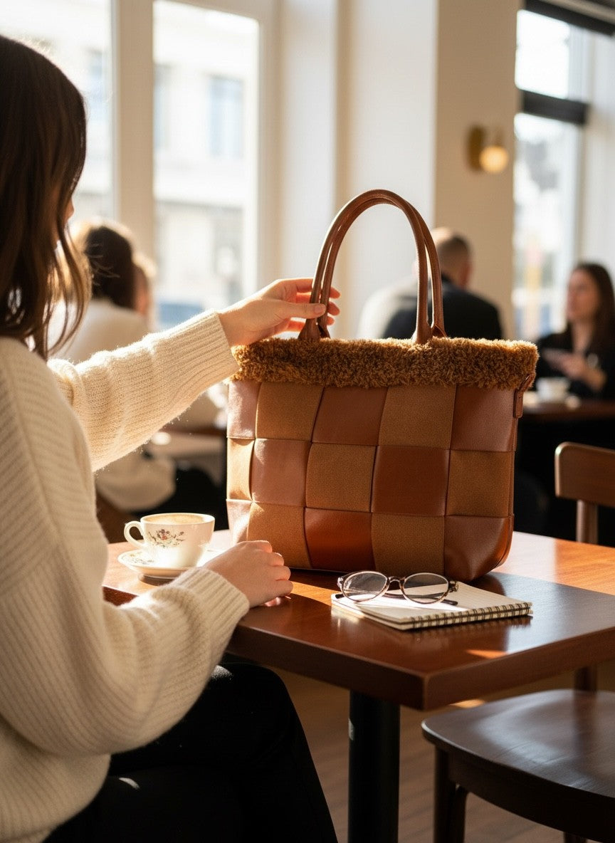 Sac à main motif damier