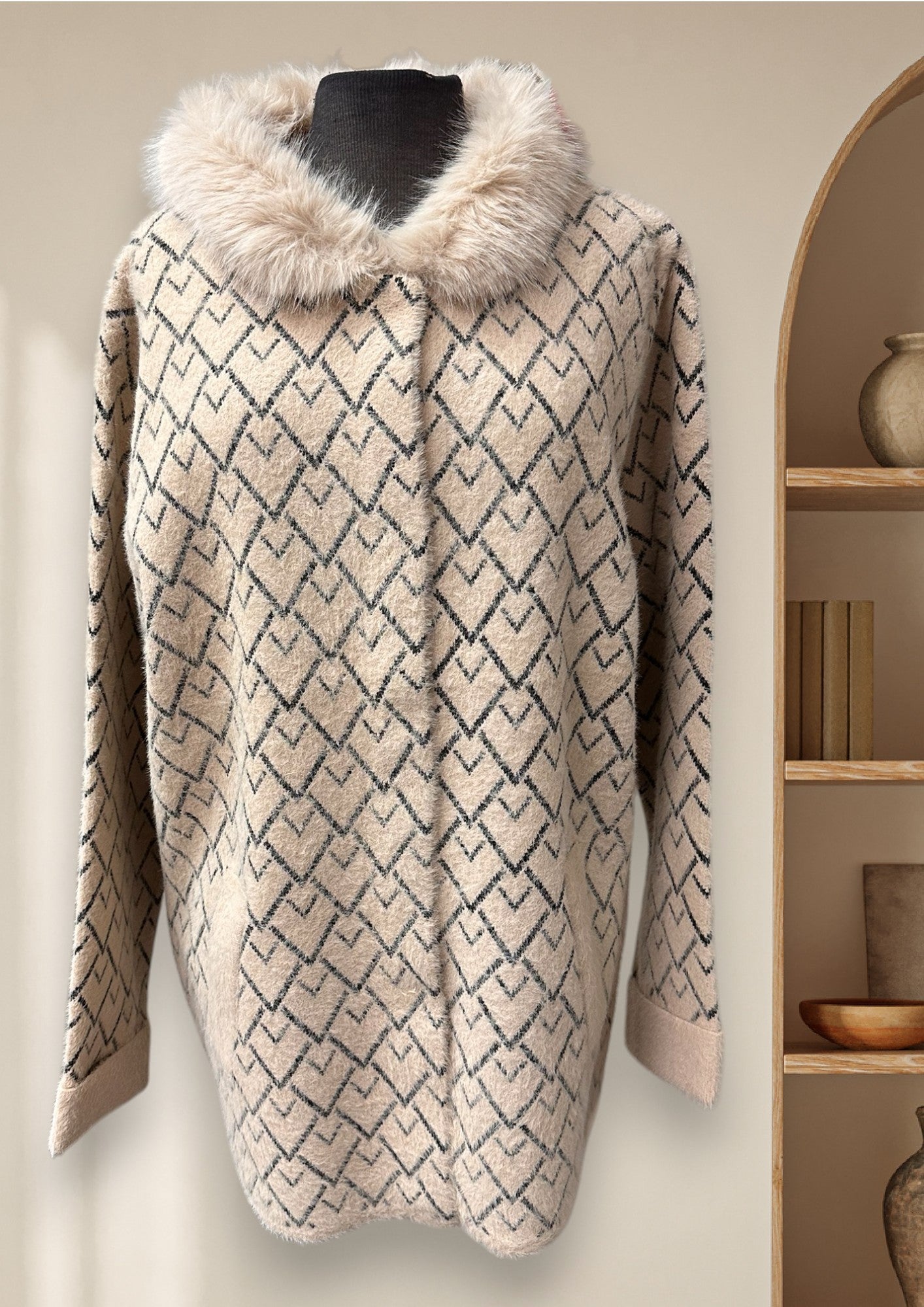 Veste avec collet de fourrure
