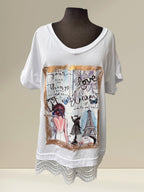 T-shirt (dentelle dans le bas)