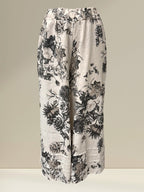 Pantalon fleuris en lin