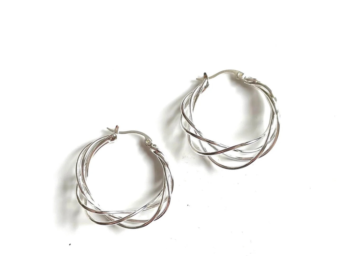 Boucle d'oreille anneaux argent