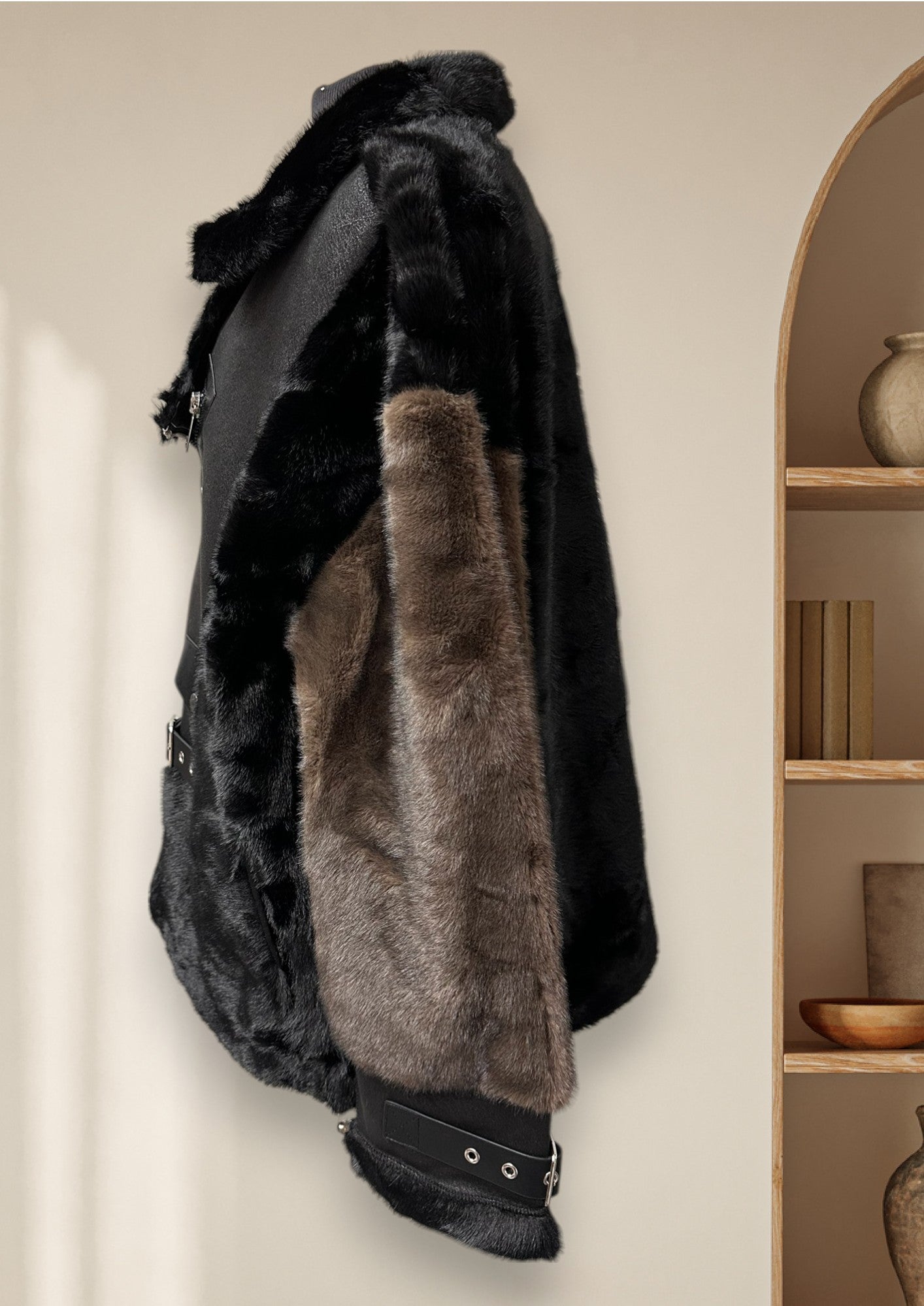 Manteau de fausse de fourrure