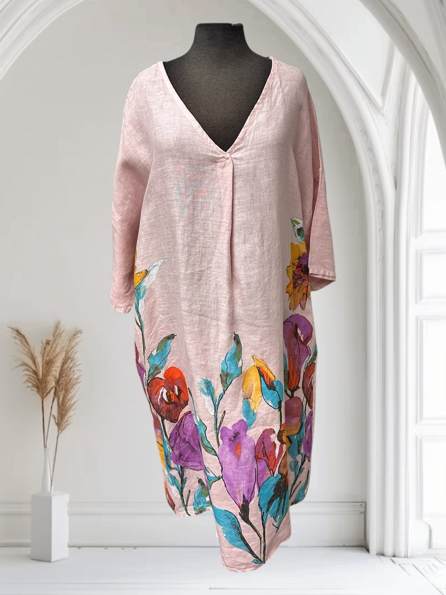 Robe en lin (Col en V)