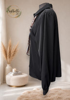 Blouse avec foulard brun et bleu