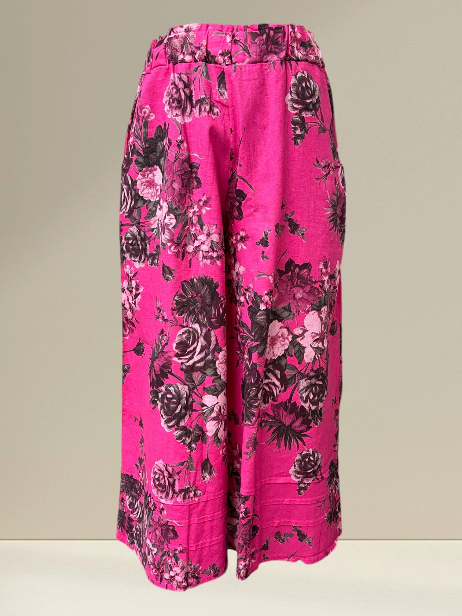 Pantalon fleuris en lin