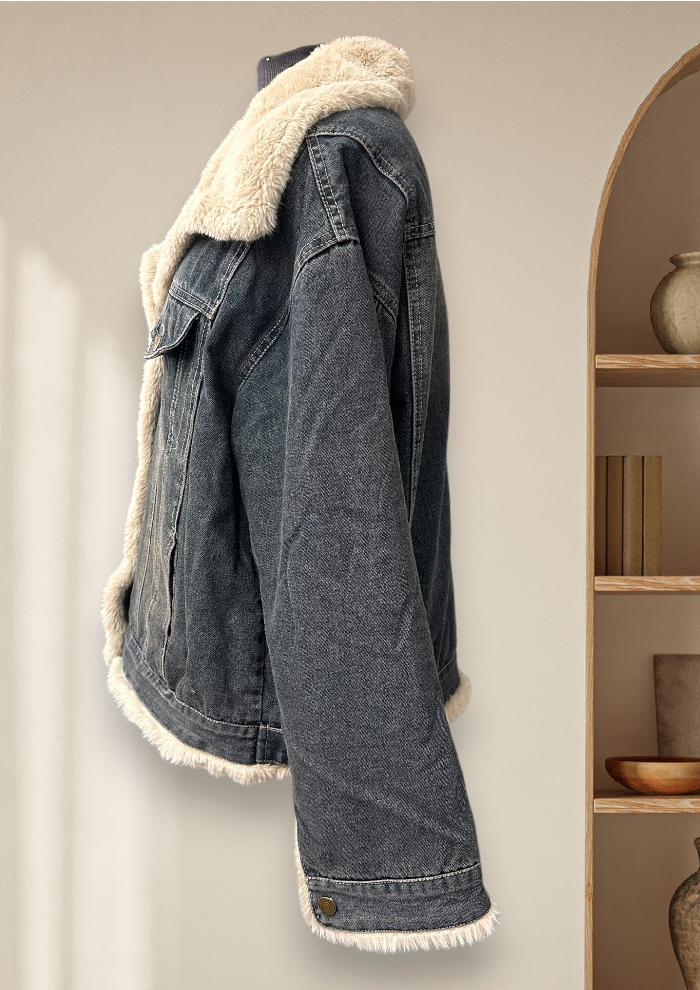 Manteau de jeans (avec fausse fourrure à l'intérieur)