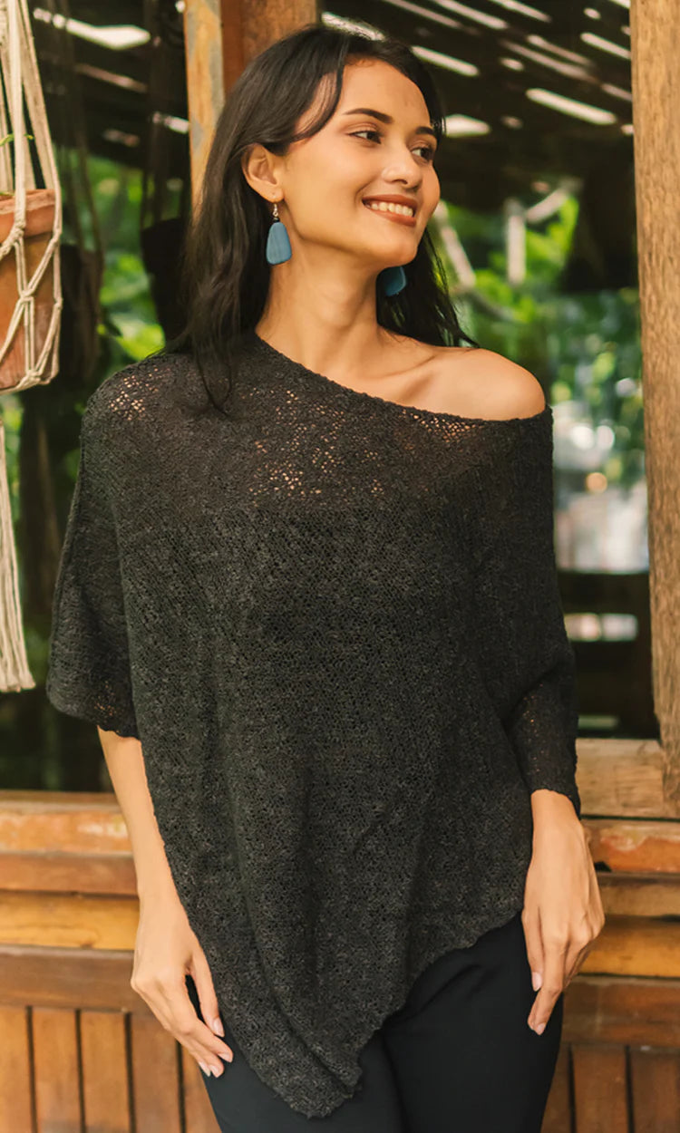 Poncho en maille légère