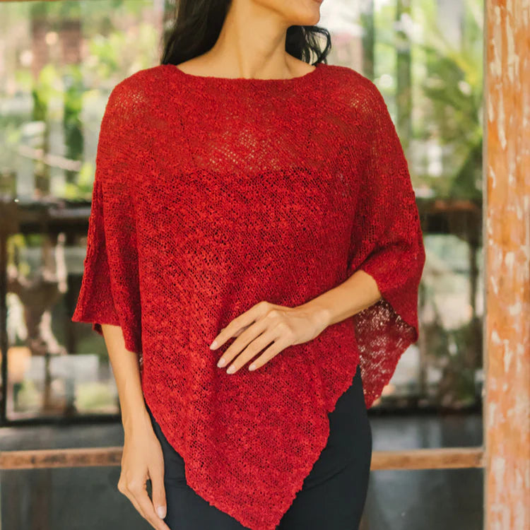 Poncho en maille légère