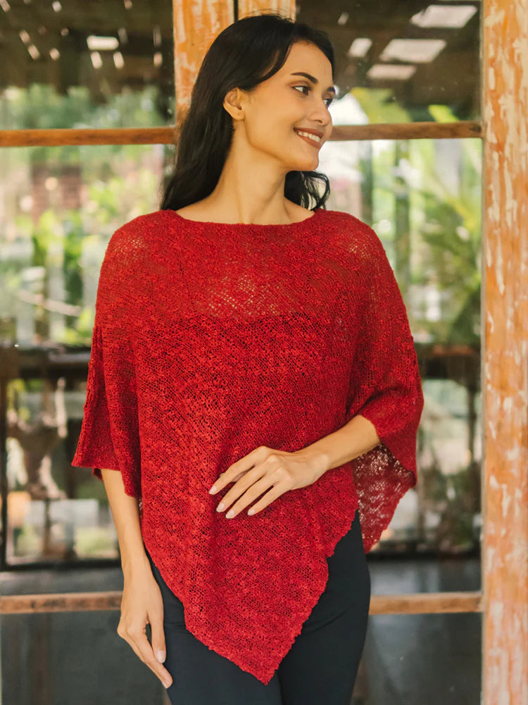 Poncho en maille légère