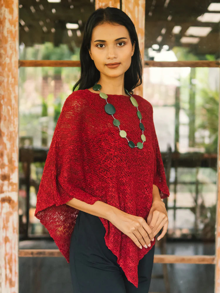 Poncho en maille légère