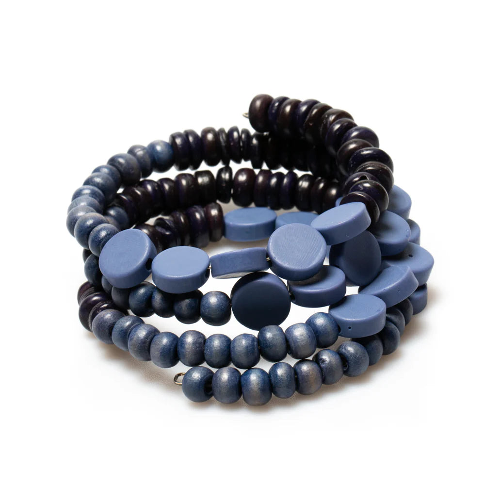 Bracelet spirale en bille de bois