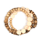 Bracelet spirale en bille de bois