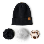 Tuque avec pompons interchangeable