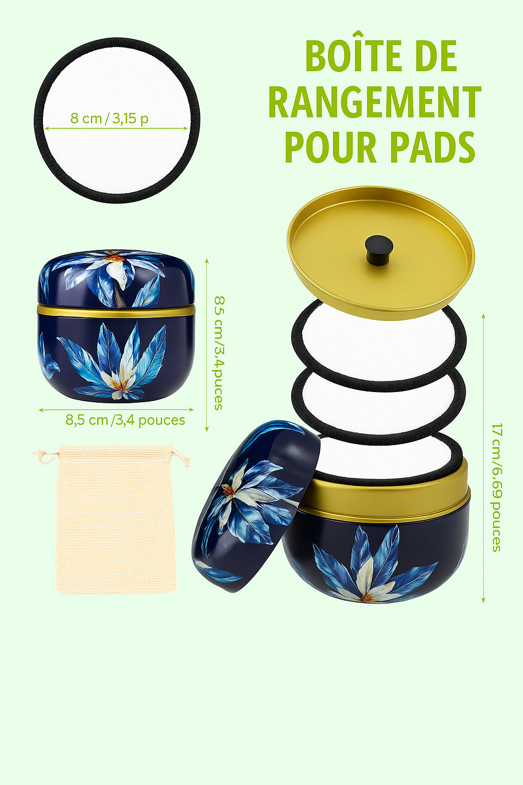 Tampon démaquillant en bamboo