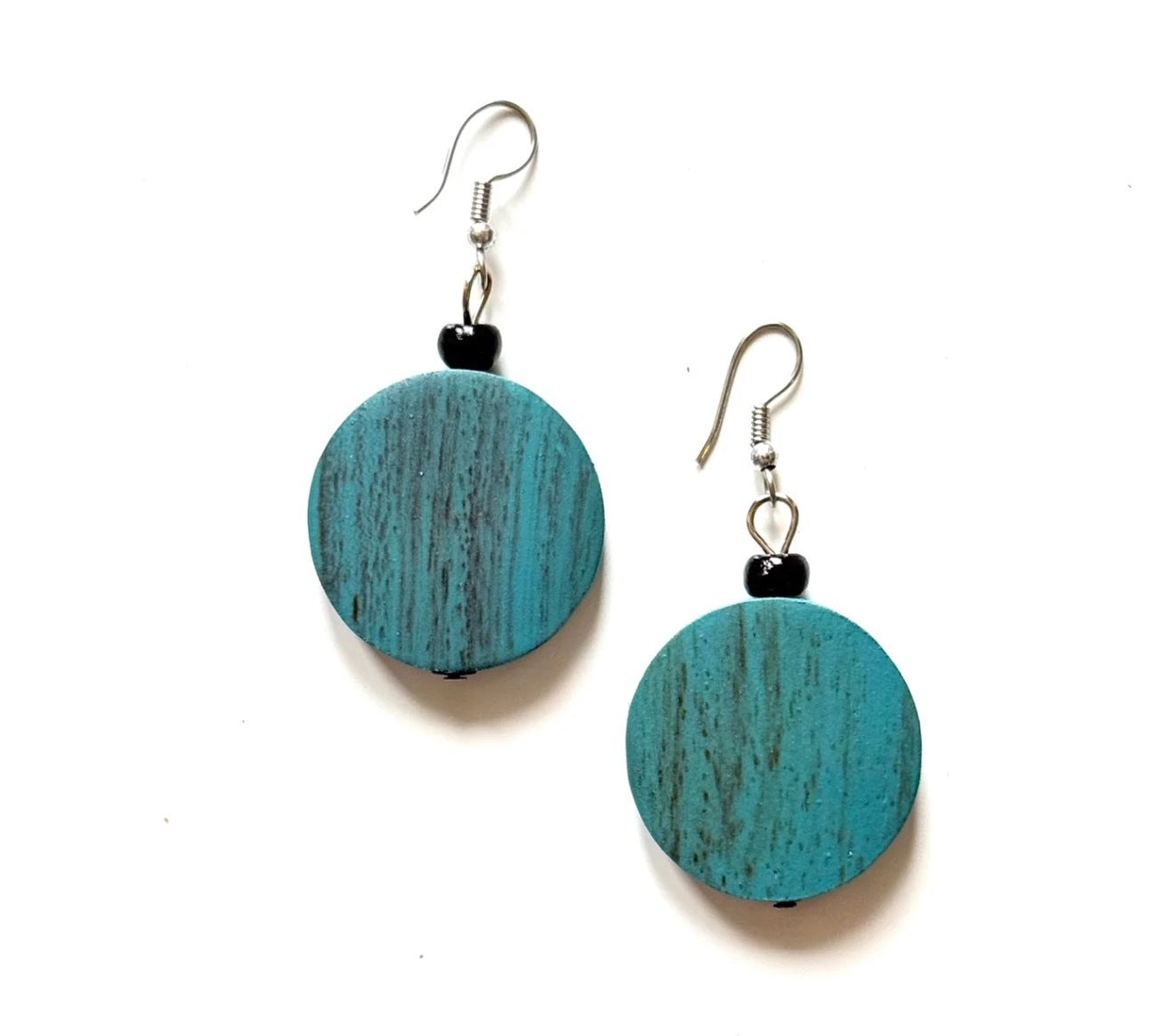 Boucle d'oreille en pastille de bois