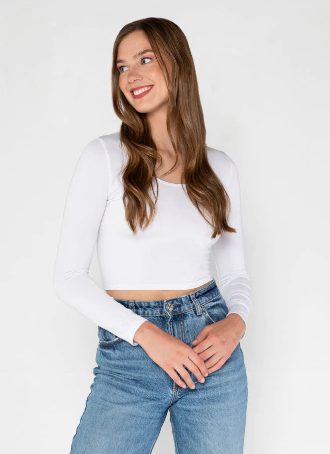 Top À Encolure Dégagée En Bambou L/S Crop / C est Moi