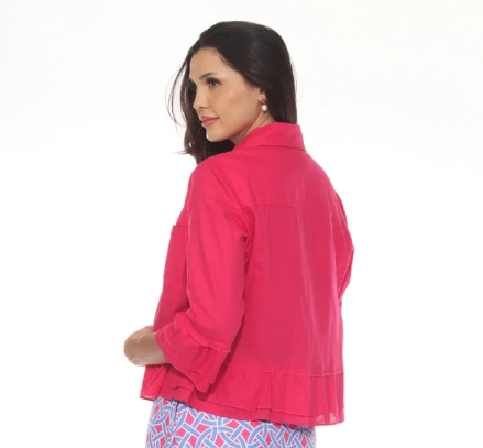 Veste en lin avec volants Tango Mango