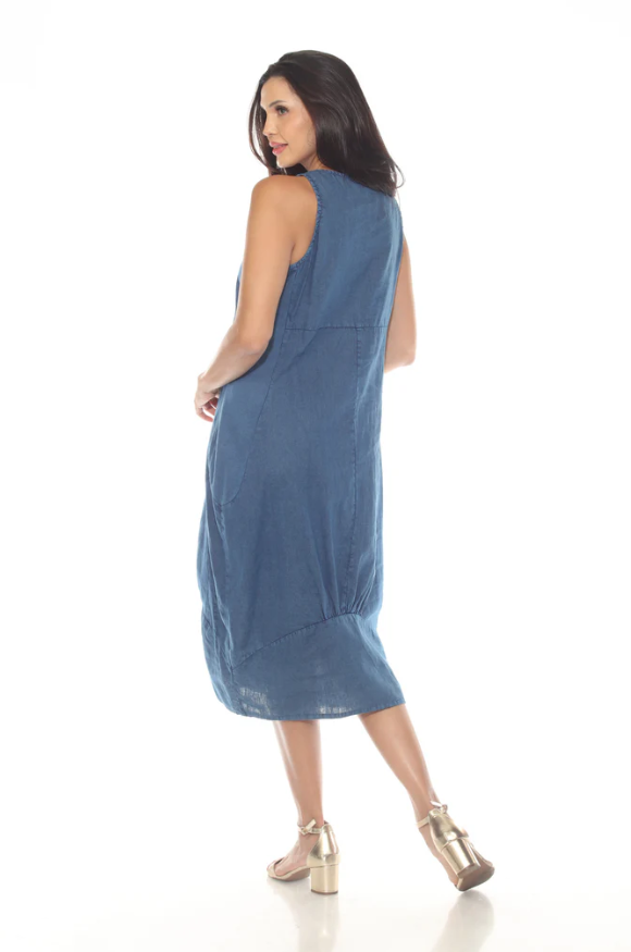 Robe sans manche en lin Tango Mango (style denim)