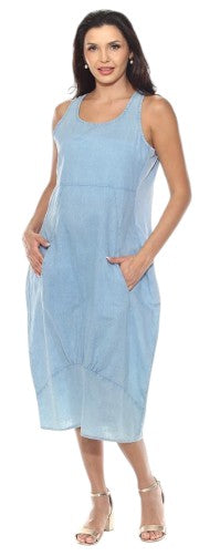 Robe sans manche en lin Tango Mango (style denim)