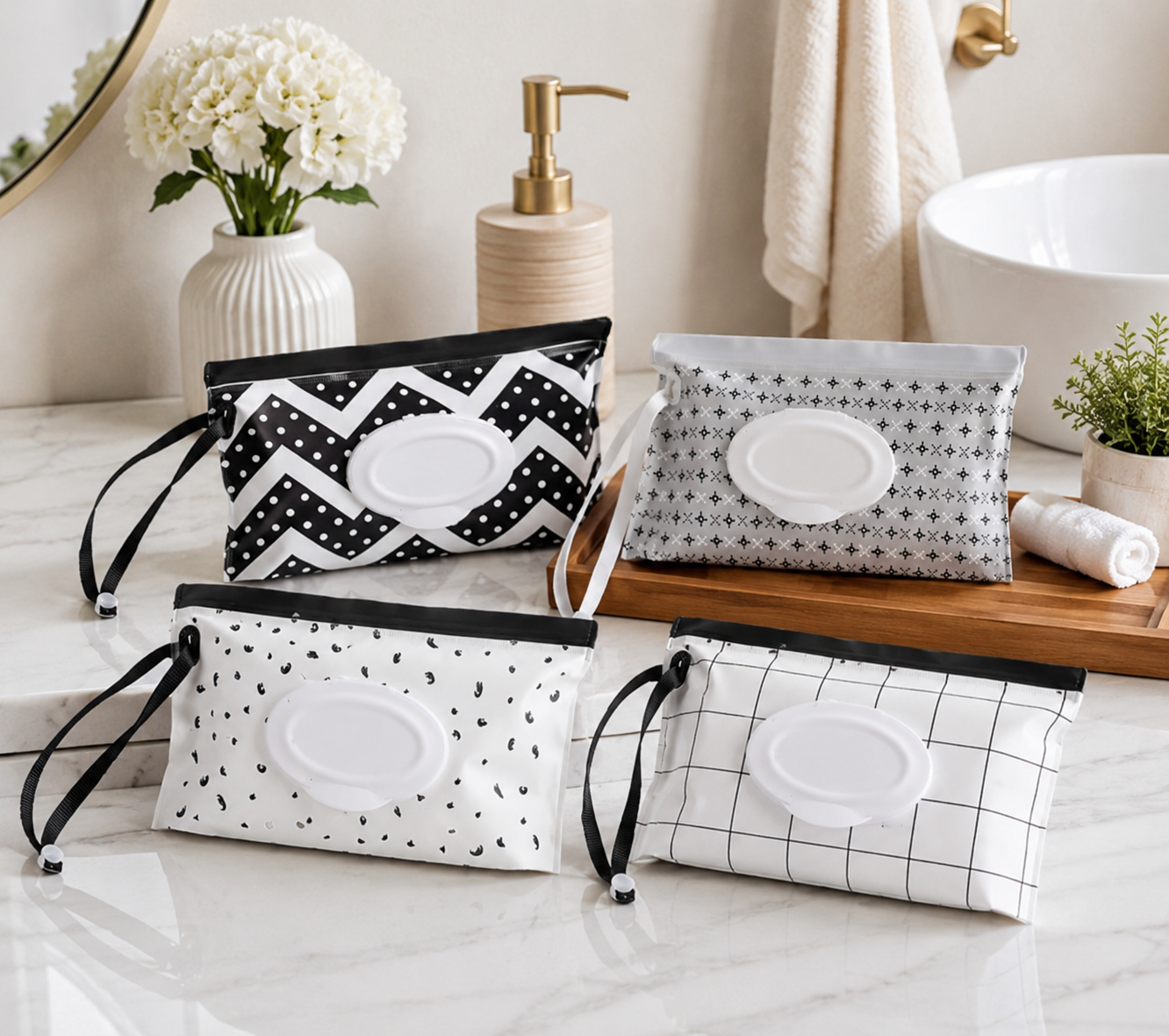 Sac réutilisable pour serviette humide ou mouchoir