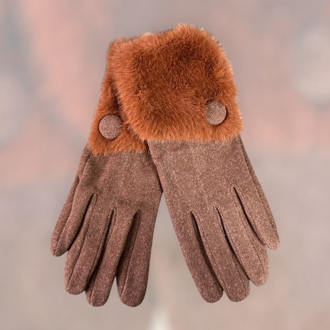 Gants avec fourrure