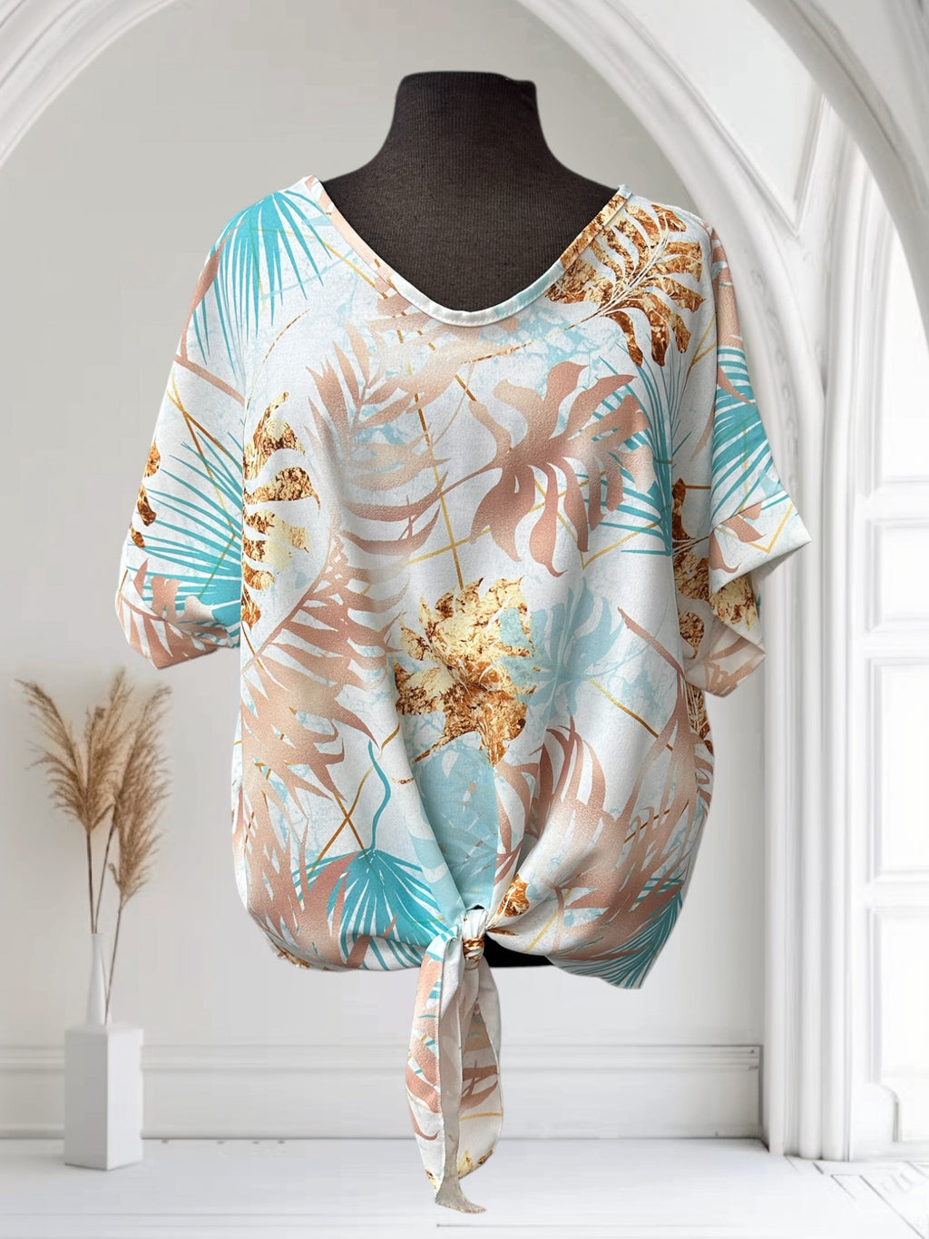 Blouse à motif de palmier