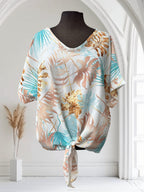 Blouse à motif de palmier