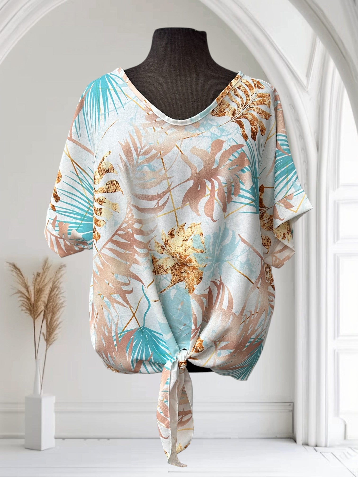 Blouse à motif de palmier