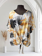 Blouse à motif de palmier