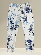 Pantalon (fleurs bleues)