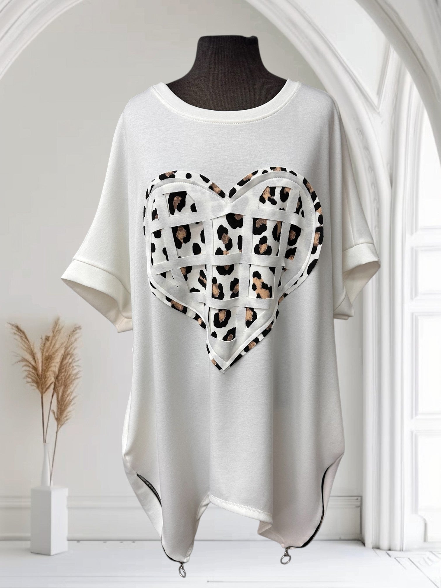 T-shirt (Coeur léopard)