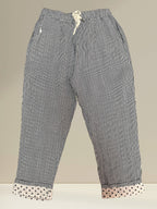 Pantalon rayé en lin (bas à pois)