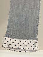 Pantalon rayé en lin (bas à pois)