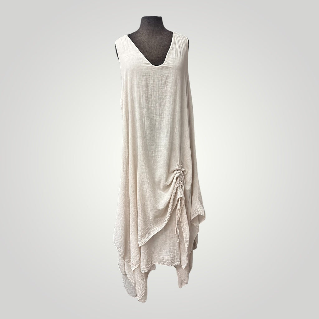 Robe Longue Sans Manches Asymétrique Pour Femme