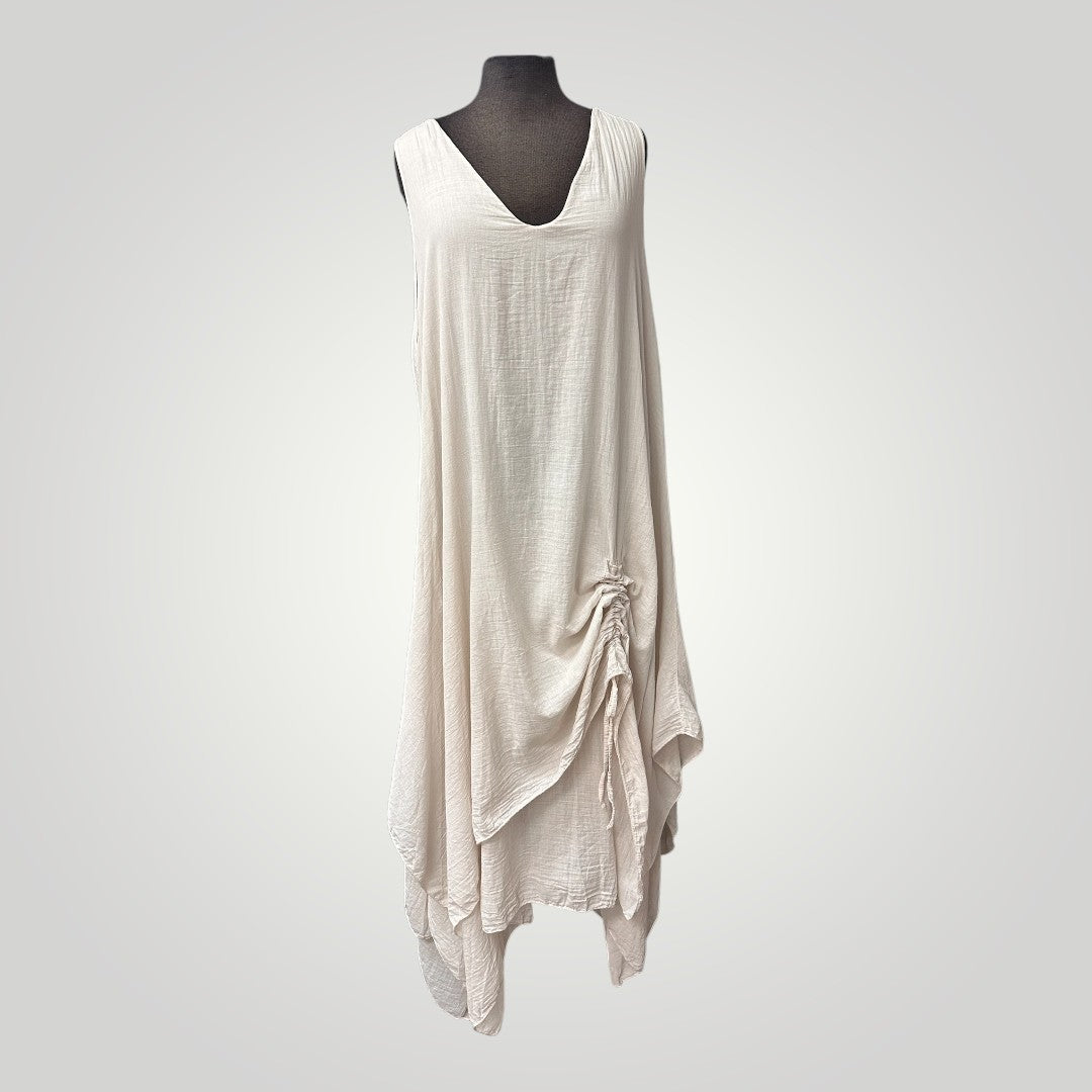 Robe Longue Sans Manches Asymétrique Pour Femme