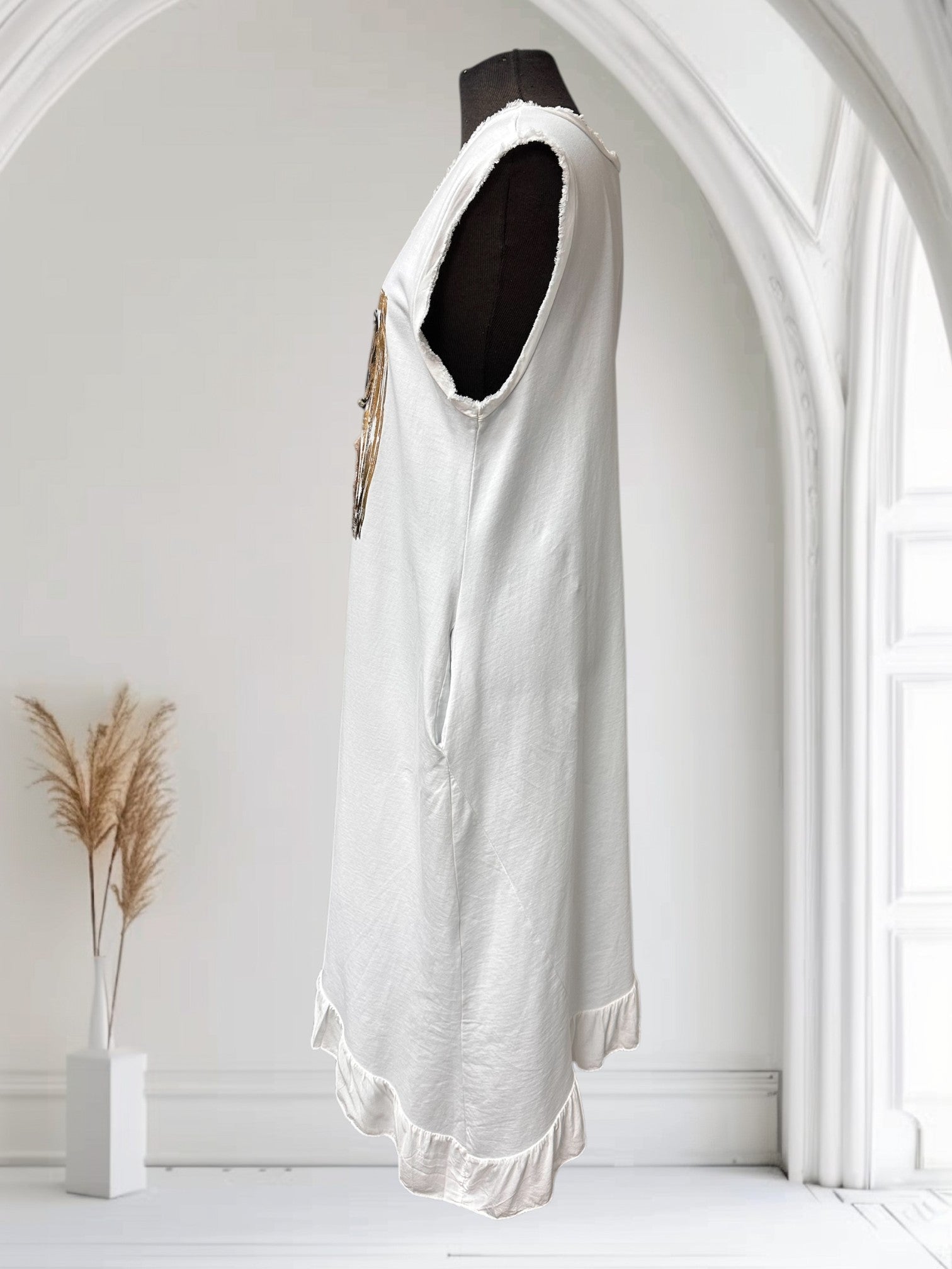 Robe sans manche (paillettes et léopard)