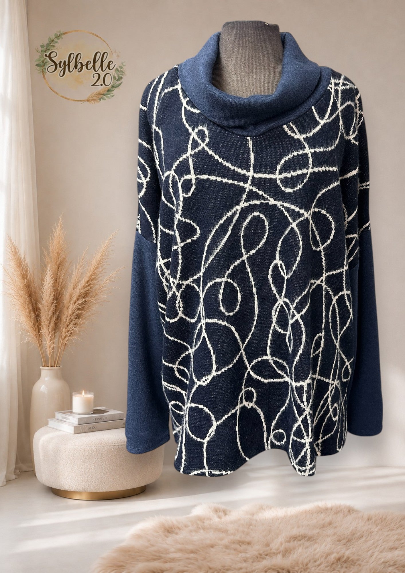Chandail à col (motif spirale)