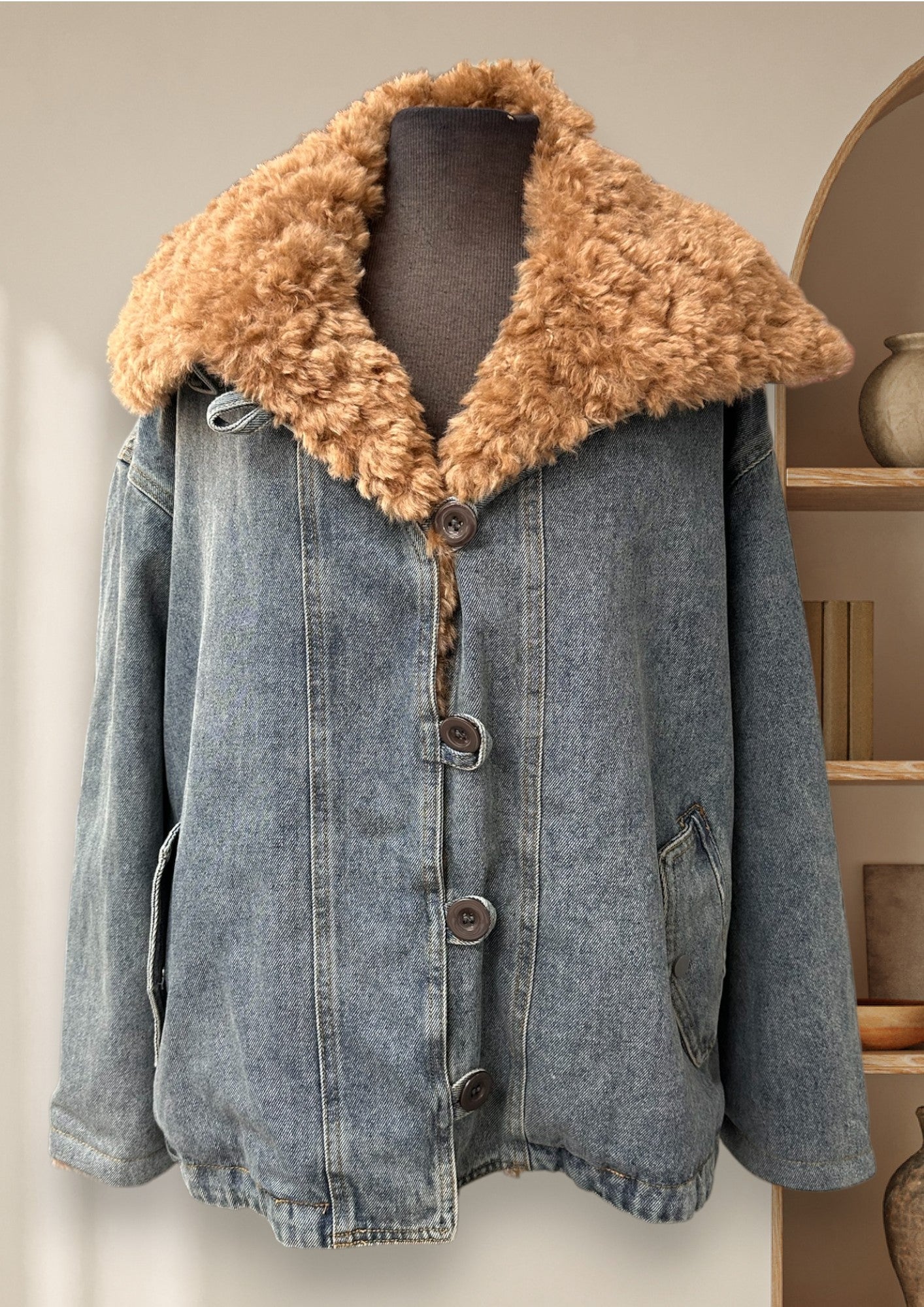 Manteau Jeans / Fausse Fourrure