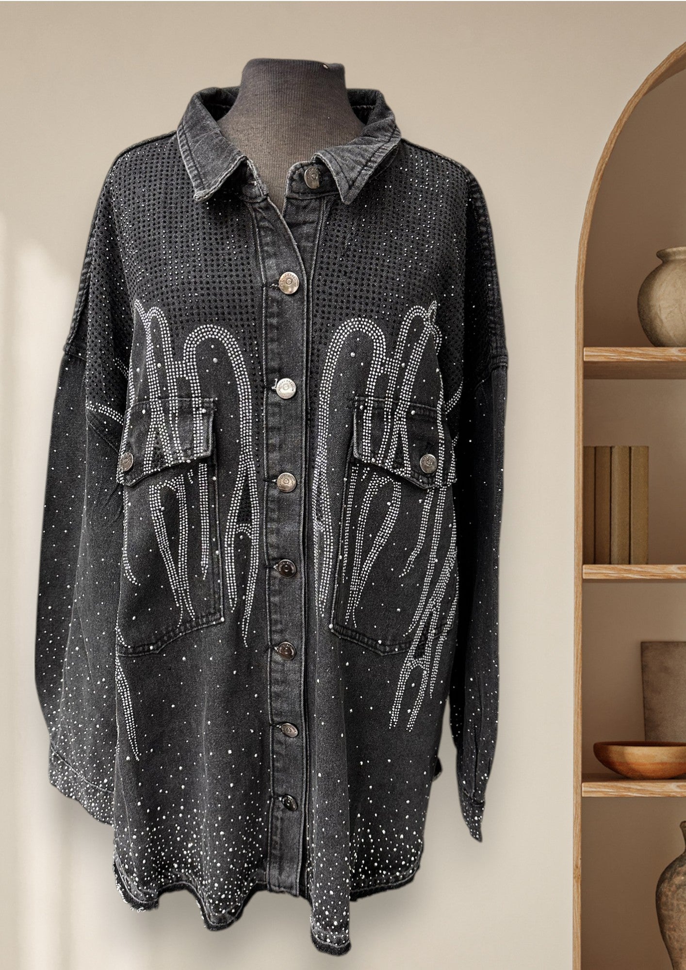 Chemise/veste de jeans avec brillants