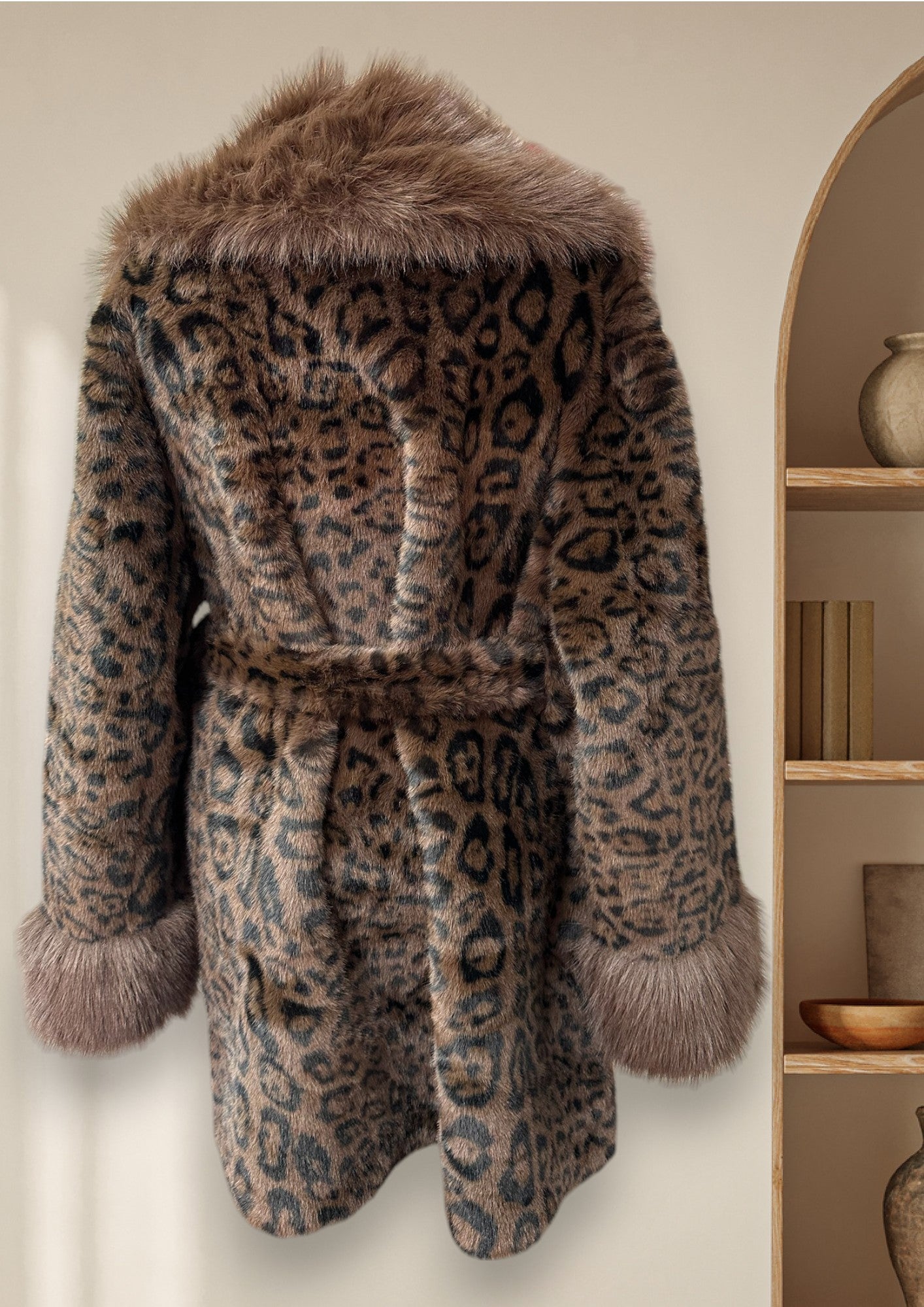 Manteau de fausse fourrure léopard