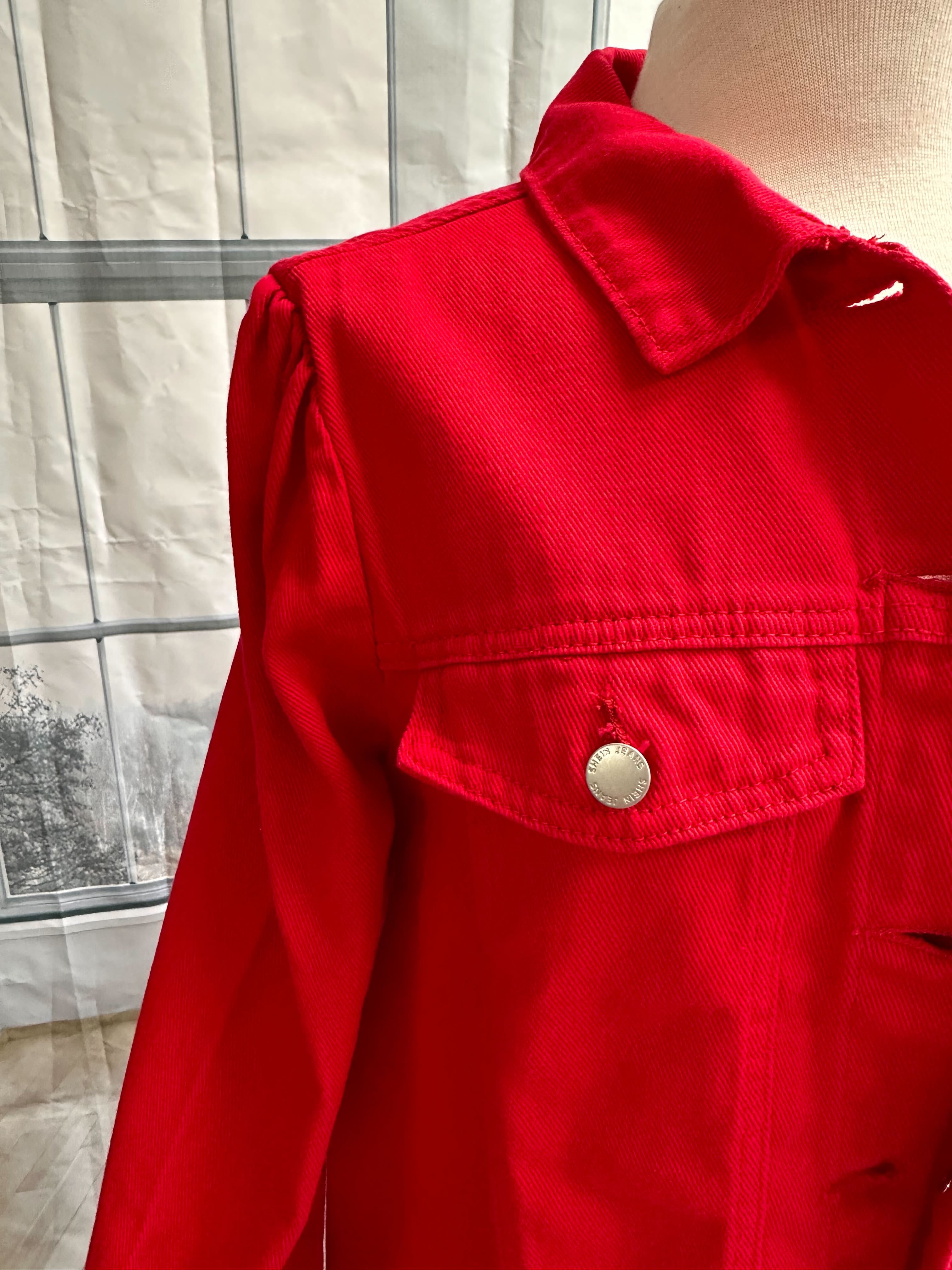 Nouveauté manteau de jeans rouge printemps/été 2024