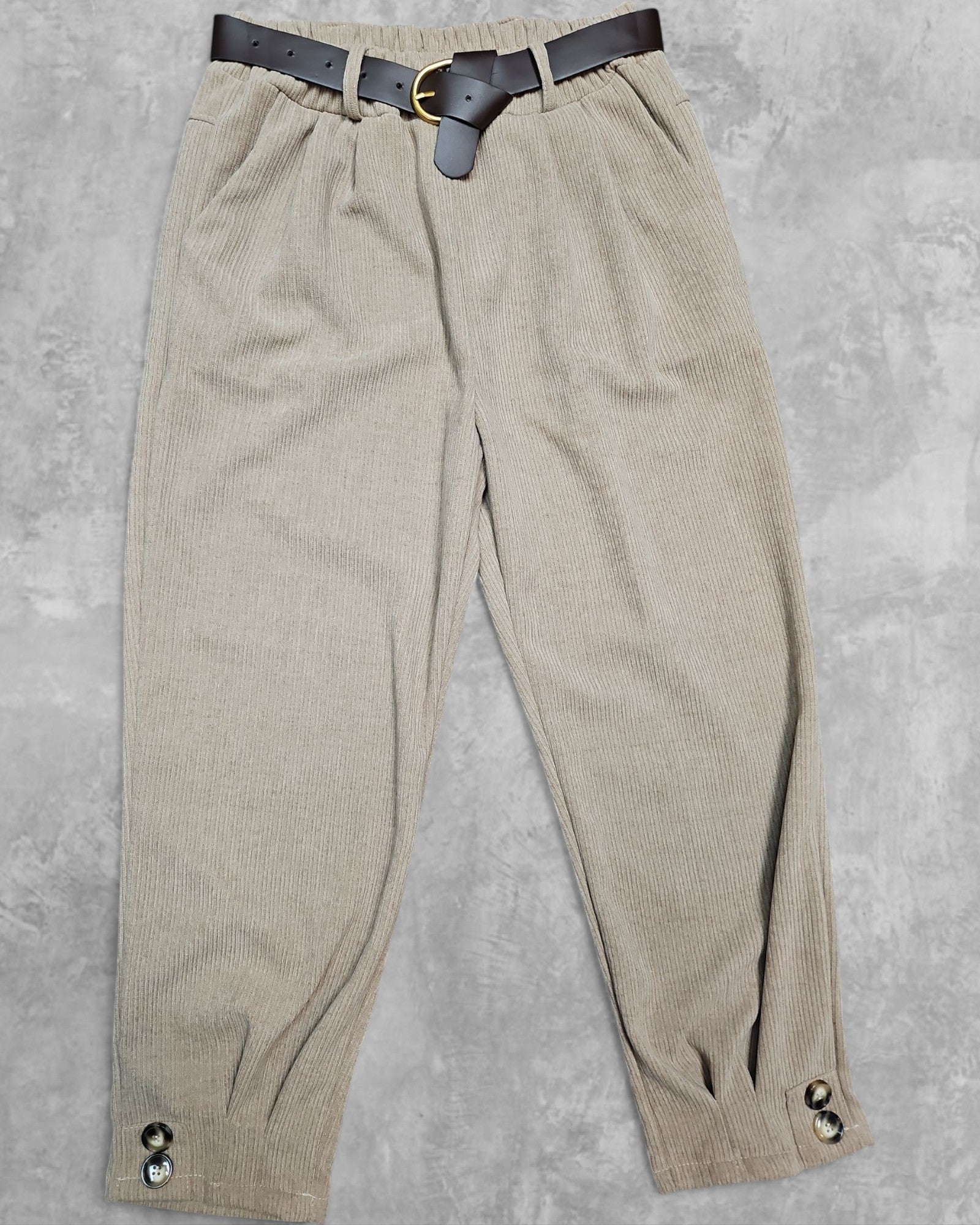 Pantalon (style corduroy) avec ceinture