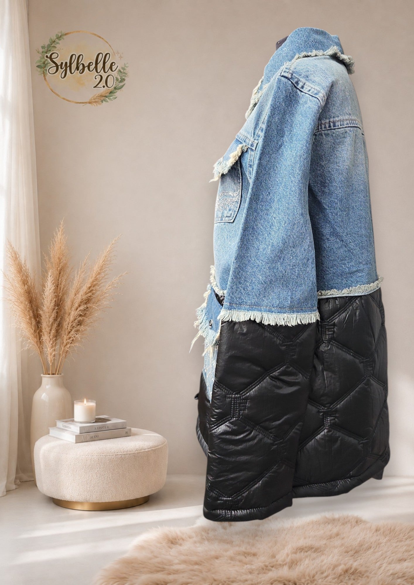 Manteau de jeans avec insertion matelassé