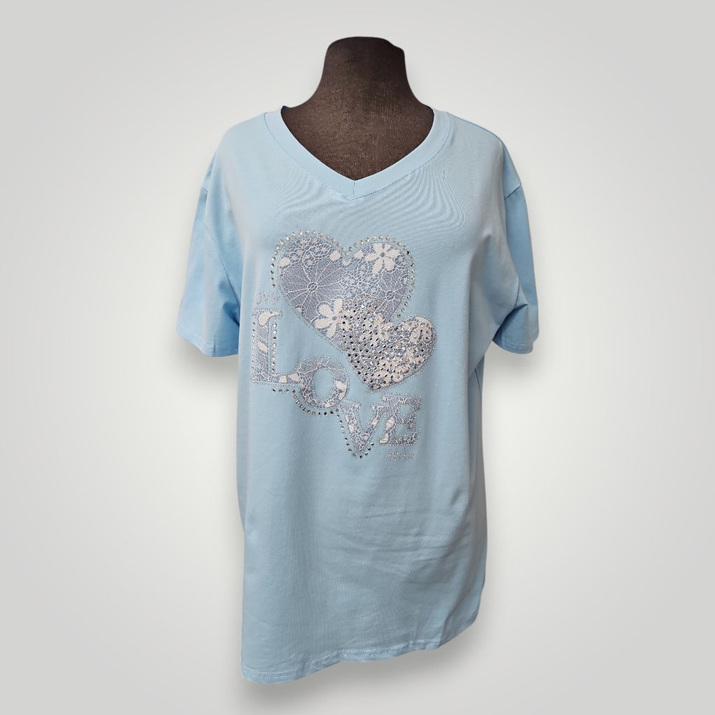 T-shirt col en V (love)