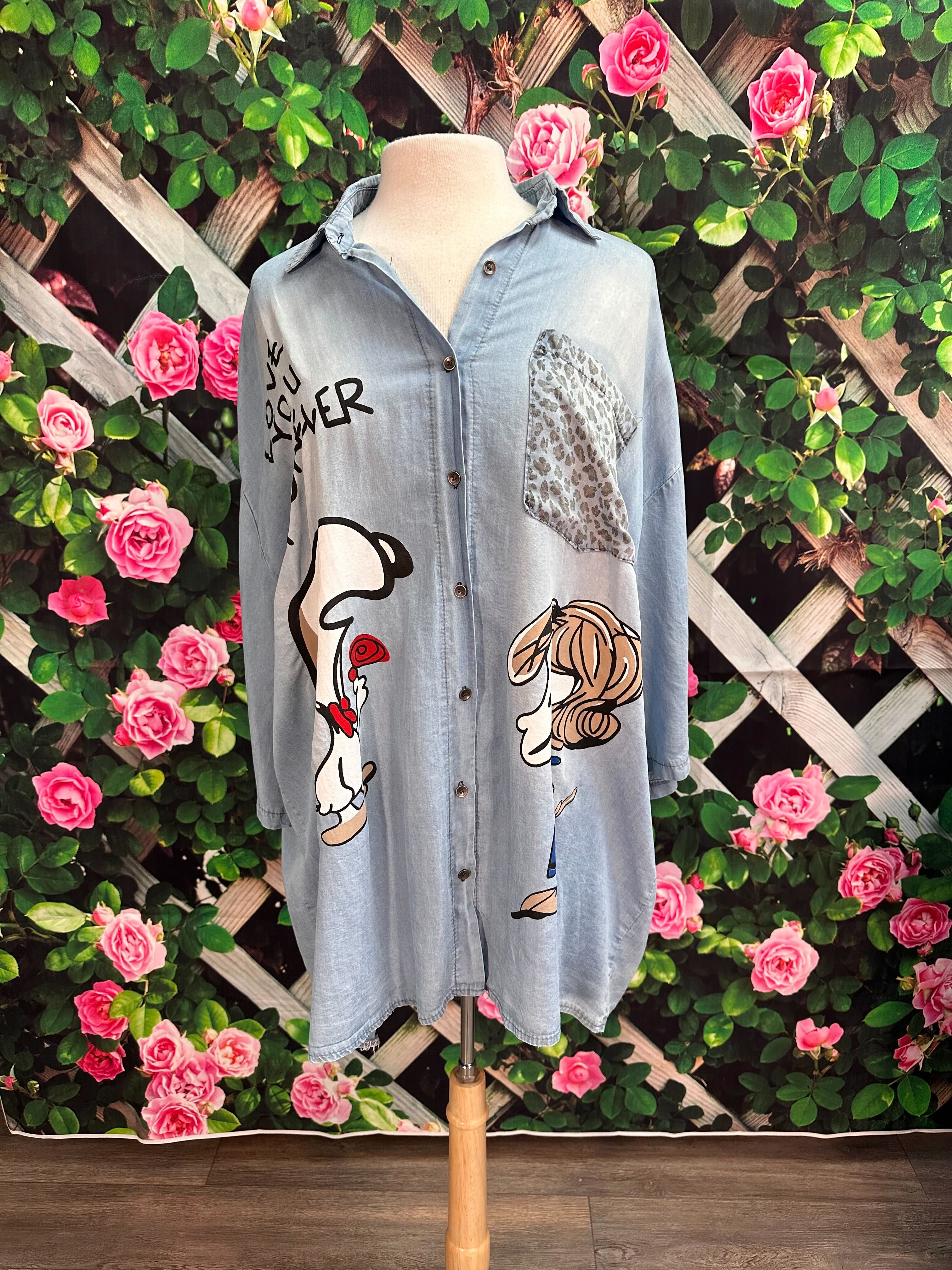 Nouveauté chemise Snoopy printemps/été 2024-BOUTIQUE SYLBELLE