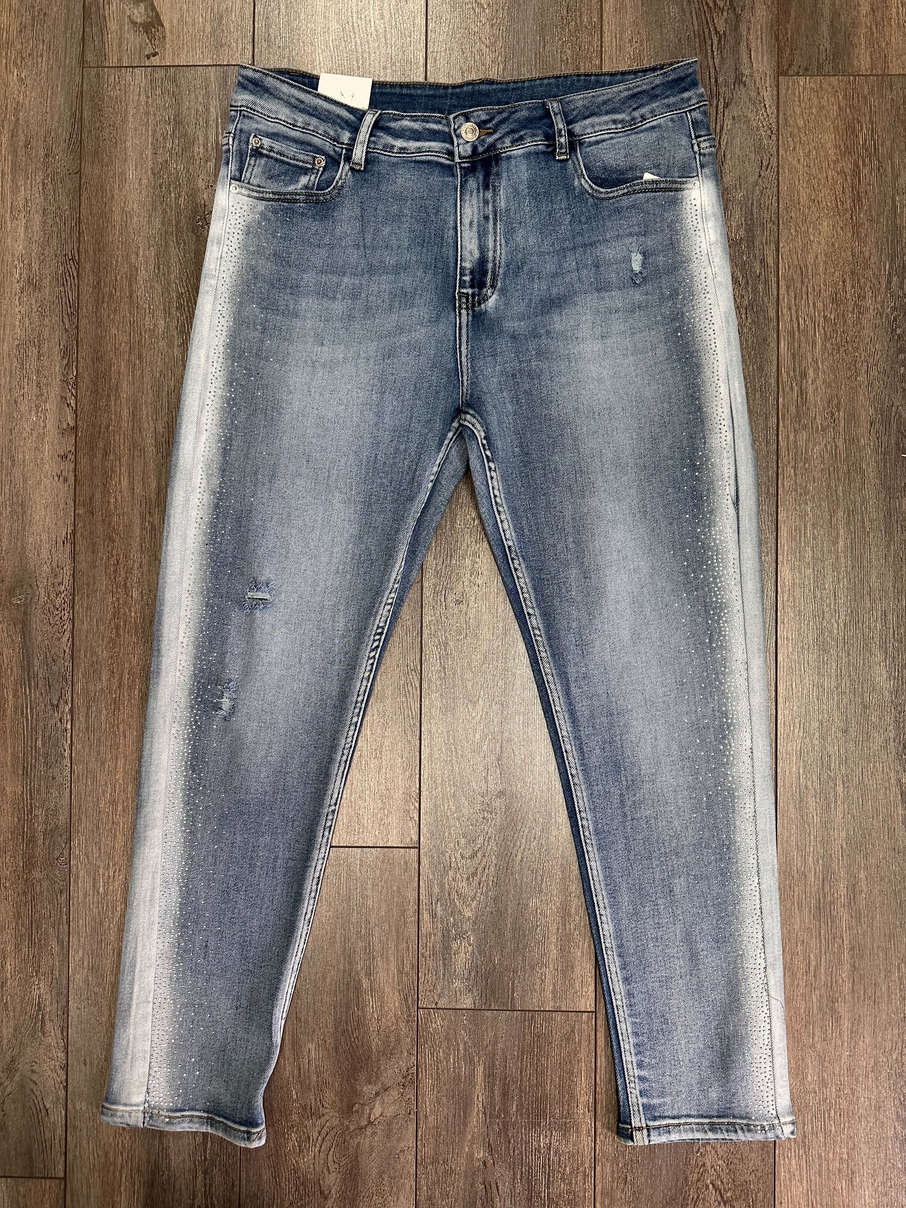 Nouveauté jeans avec brillants printemps/été 2024-BOUTIQUE SYLBELLE